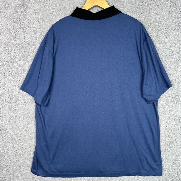 Magaschoni Men’s XXL Blue Black Contrast Collar Polo Shirt Golf‎ Casual - Picture 9 of 11
